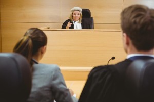 Hearing an appeal in court
